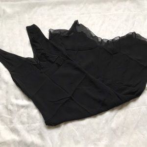 Lapis Black Shear Ruffle Dress